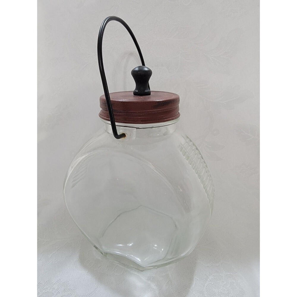 Jar With Decorative Painted Lid And Handle